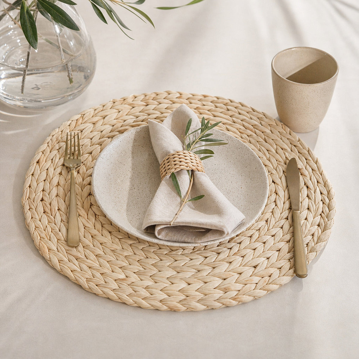 Set de table rond en jonc de mer JS Gourmet - Simple Boutique