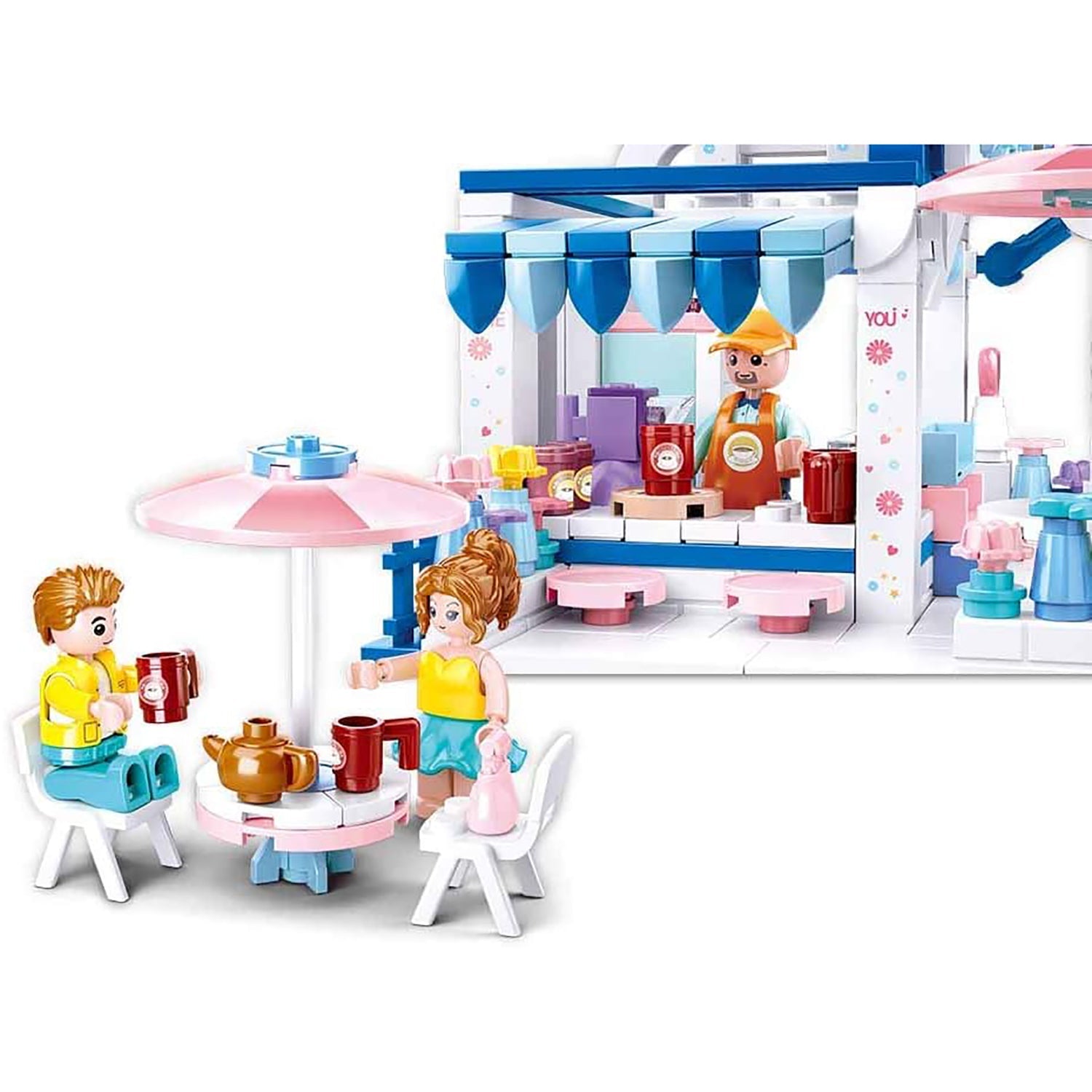 Sluban - Ensemble de Blocs de Construction Café de Rêve avec 3 Figurines, 289 Pièces - Simple Boutique