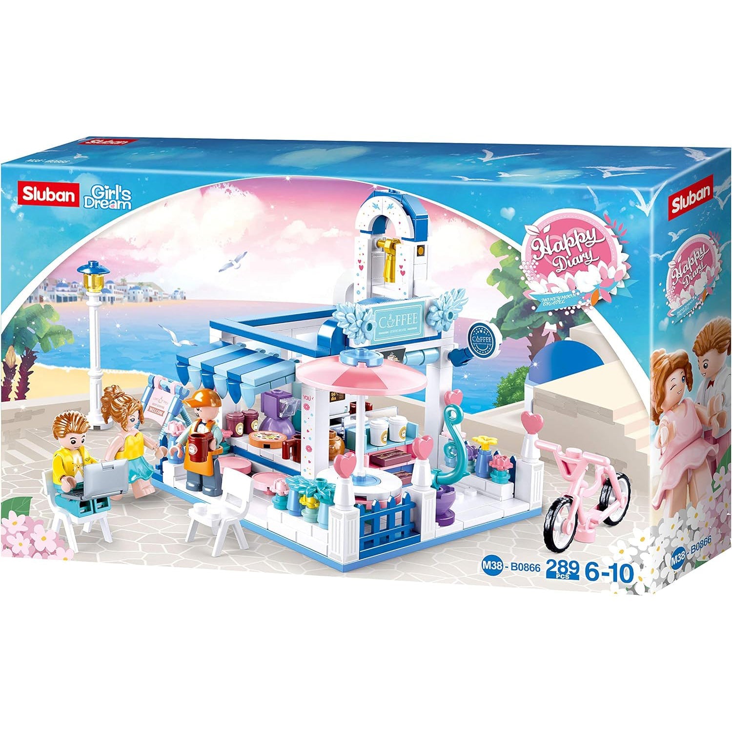 Sluban - Ensemble de Blocs de Construction Café de Rêve avec 3 Figurines, 289 Pièces - Simple Boutique