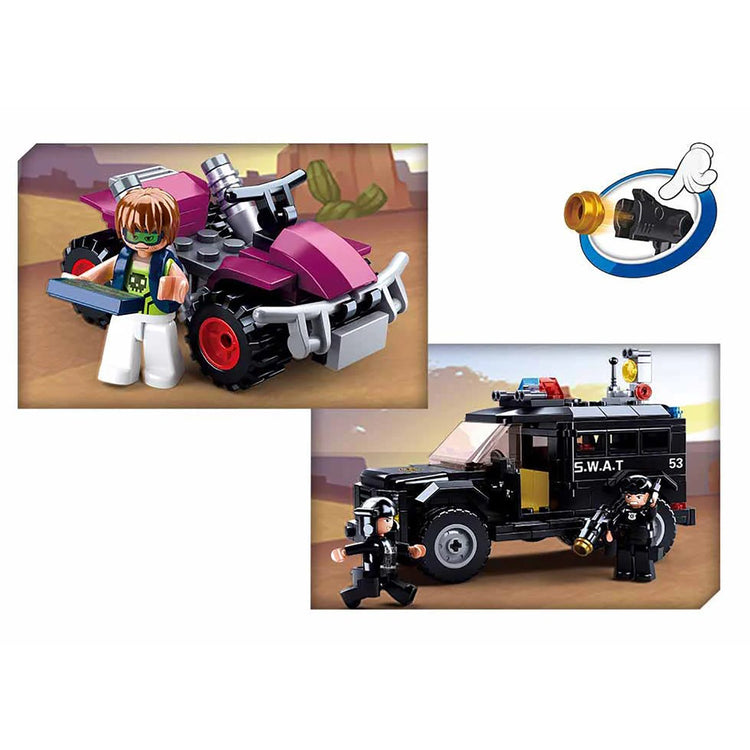 Sluban - Ensemble de Blocs de Construction Camion de Police et VTT avec 3 Figirunes, 293 Pièces - Simple Boutique