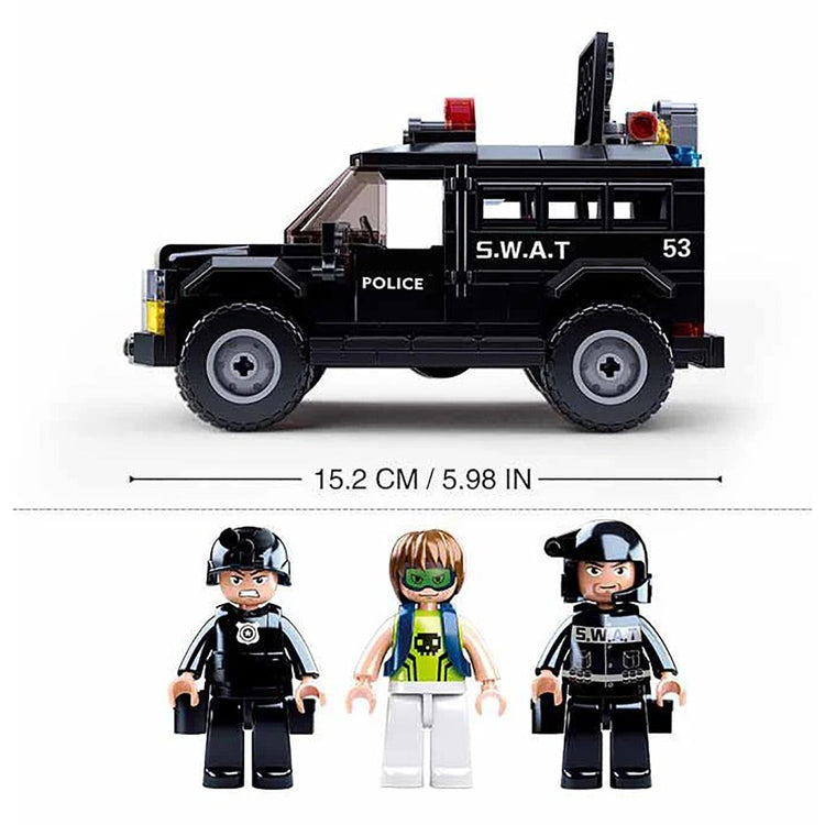 Sluban - Ensemble de Blocs de Construction Camion de Police et VTT avec 3 Figirunes, 293 Pièces - Simple Boutique