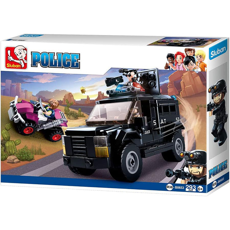 Sluban - Ensemble de Blocs de Construction Camion de Police et VTT avec 3 Figirunes, 293 Pièces - Simple Boutique