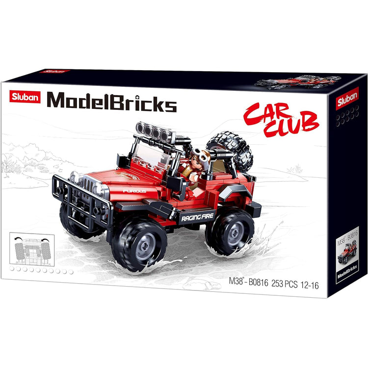 Sluban - Ensemble de Blocs de Construction Jeep avec 1 Figurine, 253 Pièces - Simple Boutique