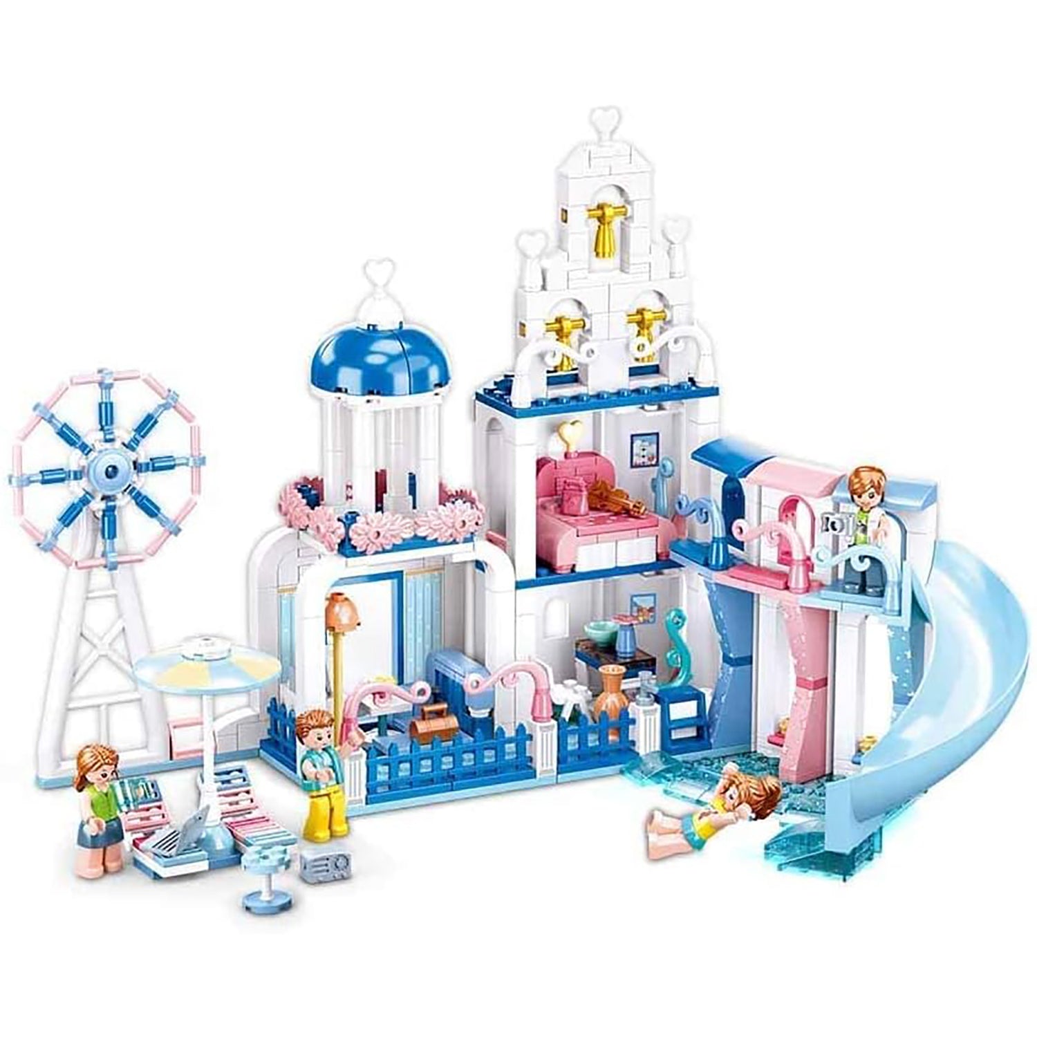 Sluban - Ensemble de Blocs de Construction Villa de Rêve avec 4 Figurines, 446 Pièces - Simple Boutique