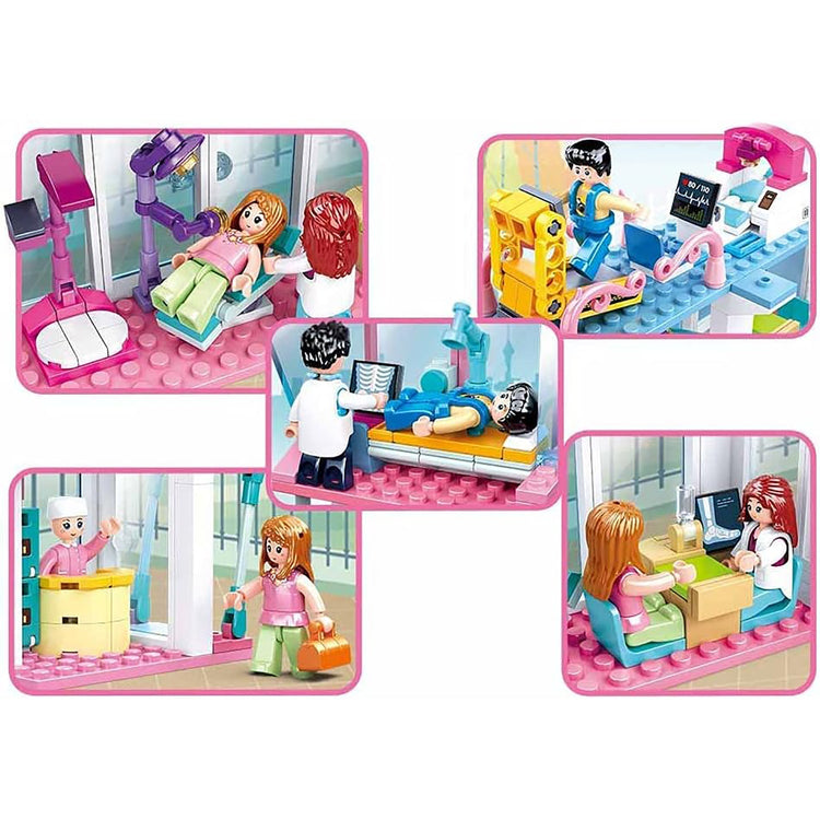 Sluban - Ensemble de Blocs de Constructions Hôpital de Rêve avec 5 Figurines, 459 Pièces - Simple Boutique