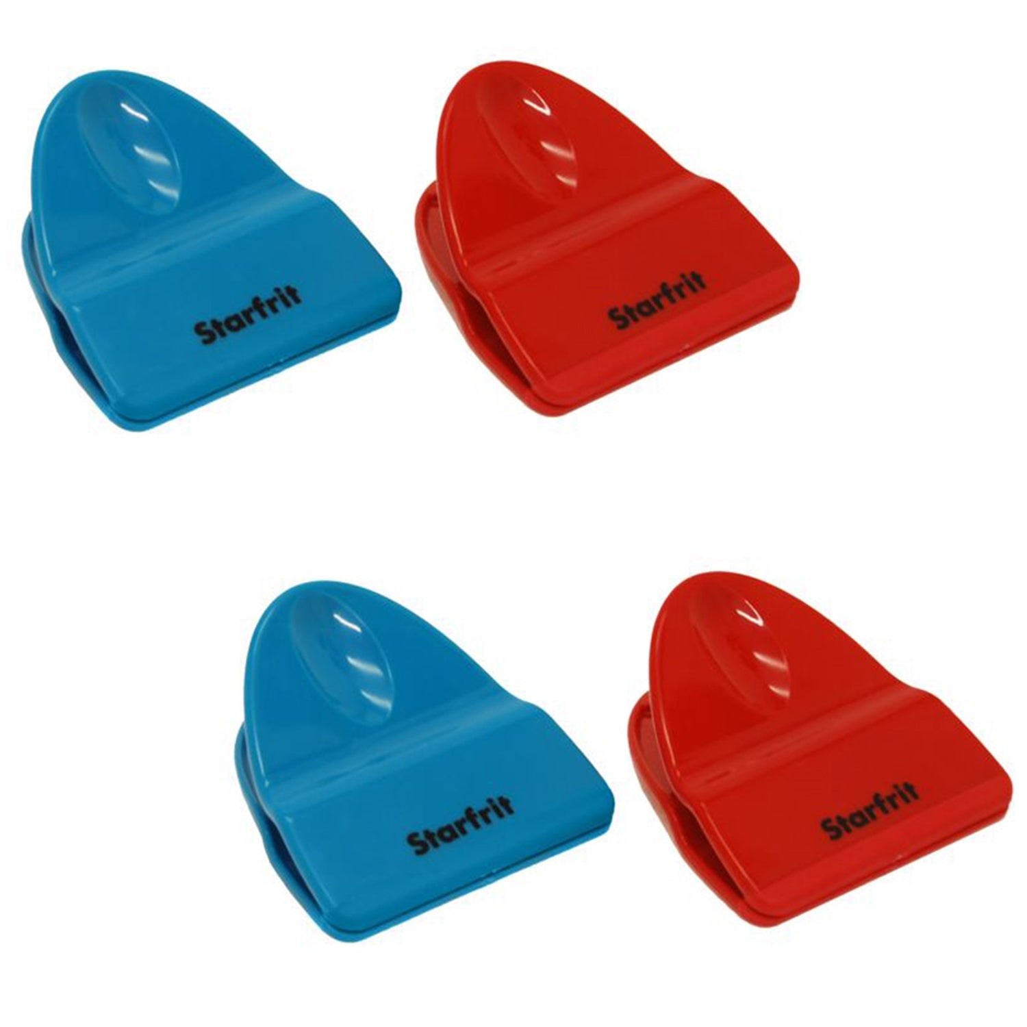 Stafrit - Ensemble de 4 Pinces à Sac, Bleu et Rouge - Simple Boutique