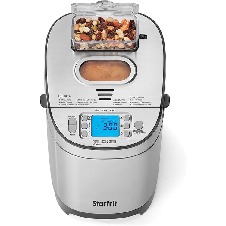 Stafrit - Machine à Pain, 13 Options de Cuissons, 1.5 ou 2 Livre, 550 Watts, Acier Inoxydable - Simple Boutique