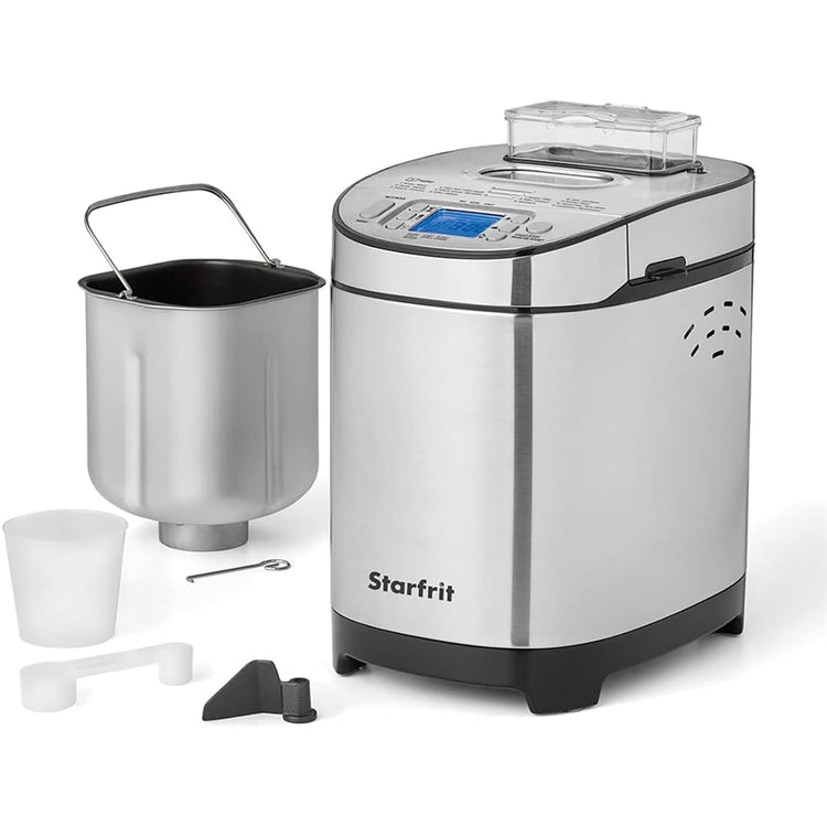 Stafrit - Machine à Pain, 13 Options de Cuissons, 1.5 ou 2 Livre, 550 Watts, Acier Inoxydable - Simple Boutique