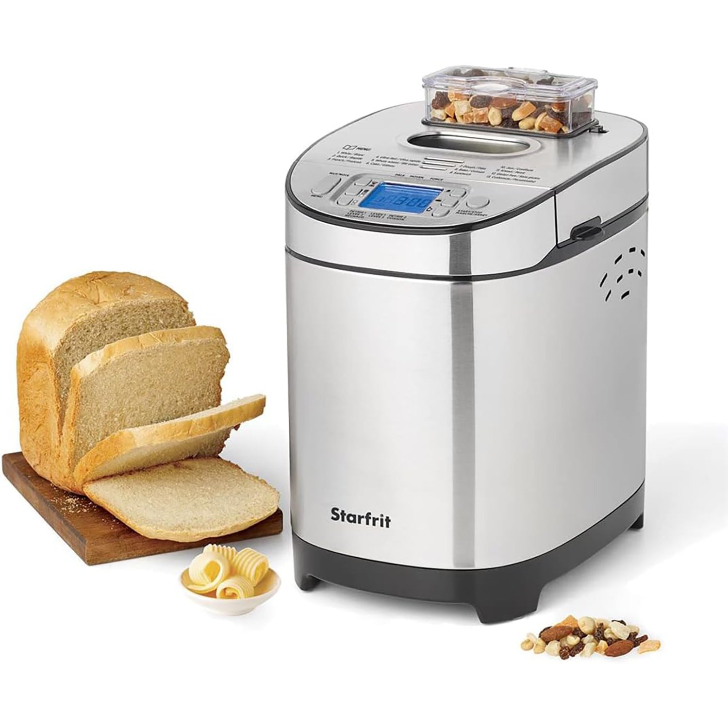 Stafrit - Machine à Pain, 13 Options de Cuissons, 1.5 ou 2 Livre, 550 Watts, Acier Inoxydable - Simple Boutique