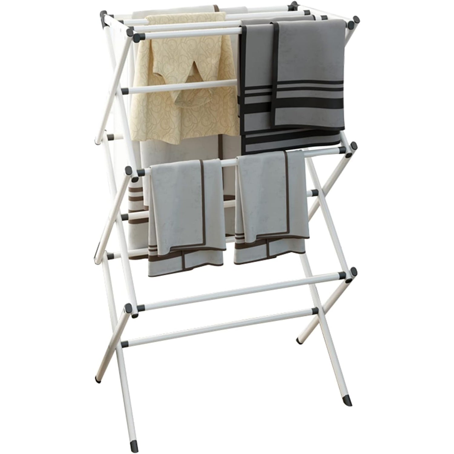 StarNight - Étendoir à Linge Vertical Pliable, 23.6" X 13.75" X 41.3", Blanc - Simple Boutique