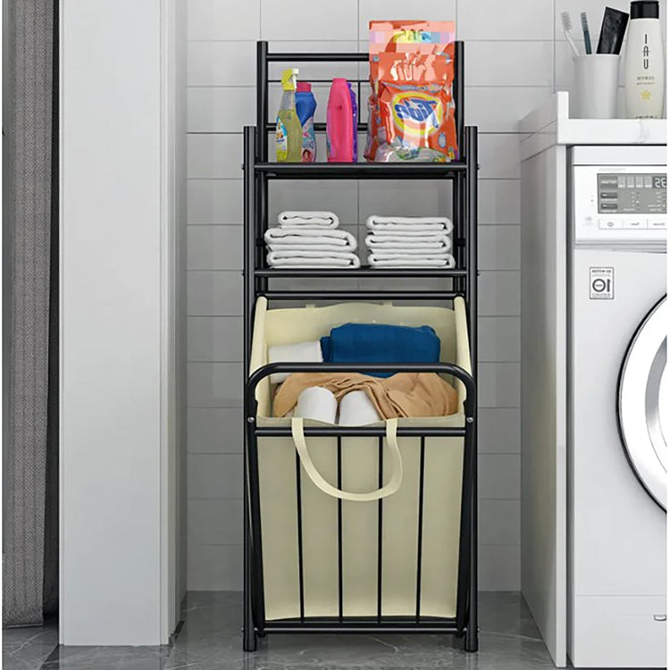 StarNight - Meuble de Rangement pour Salle de Bain en Métal avec Panier à Linge - Simple Boutique