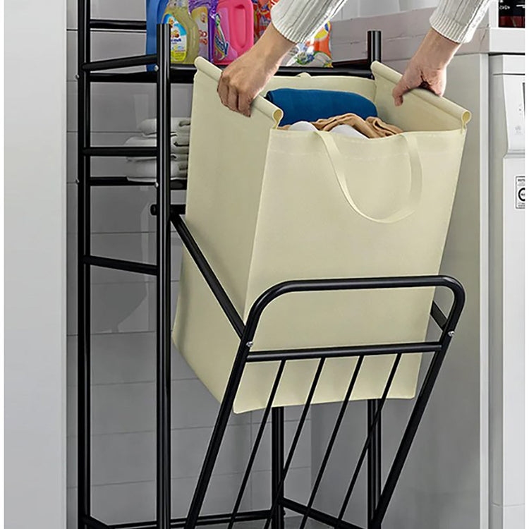 StarNight - Meuble de Rangement pour Salle de Bain en Métal avec Panier à Linge - Simple Boutique