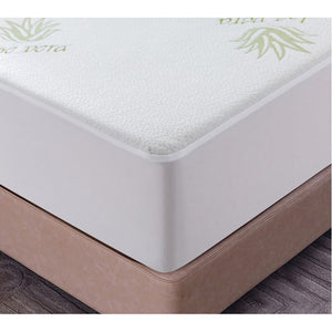 StarNight - Protège-Matelas Rembourré Bambou Aloès Vera, Hypoallergénique - Queen - Simple Boutique