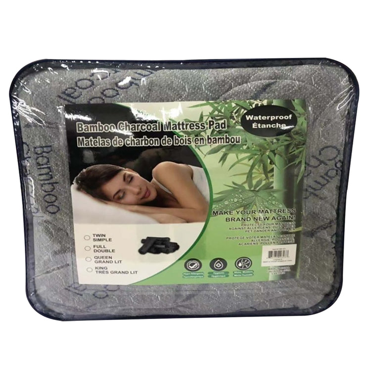 StarNight - Protège-Matelas Rembourré Bambou Charbon, Imperméable (4 Grandeurs Disponibles) - Simple Boutique