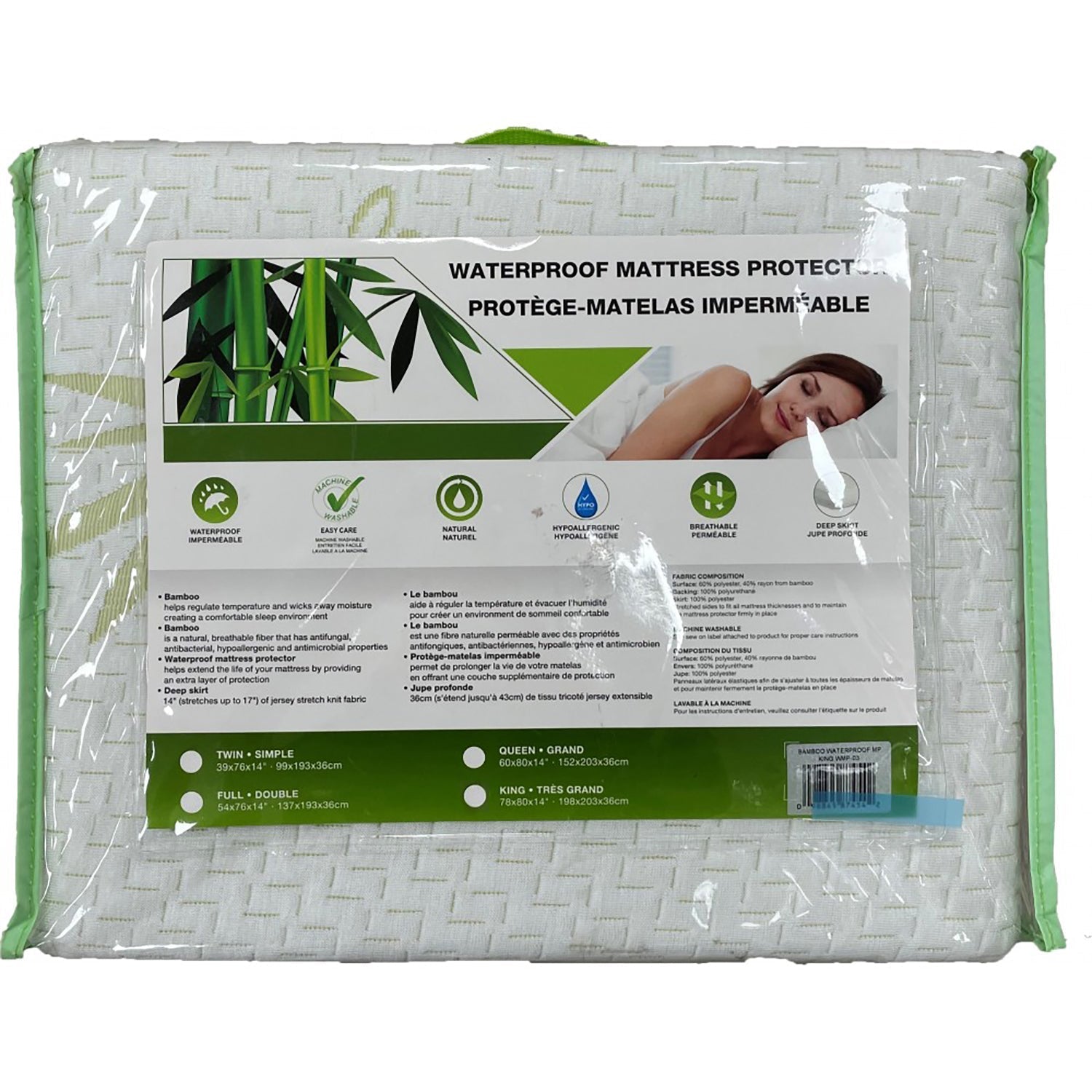 StarNight - Protège-Matelas en Bambou, Imperméable et Hypoallergénique - Simple - Simple Boutique