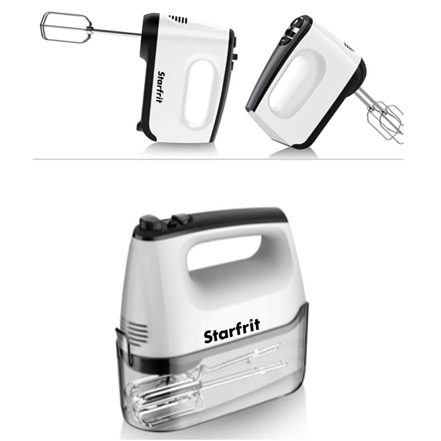 Starfrit - Batteur à Main Électrique Avec Boitier de Rangement et Accessoires, Blanc - Simple Boutique