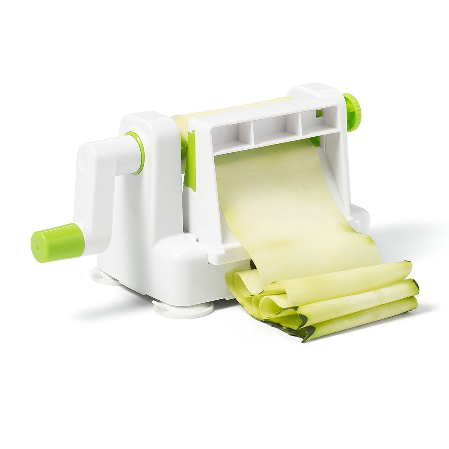 Starfrit - Coupe Fruits et Légumes en Ruban, 3 Lames Interchangeables, Pieds Antidérapents, Vert - Simple Boutique