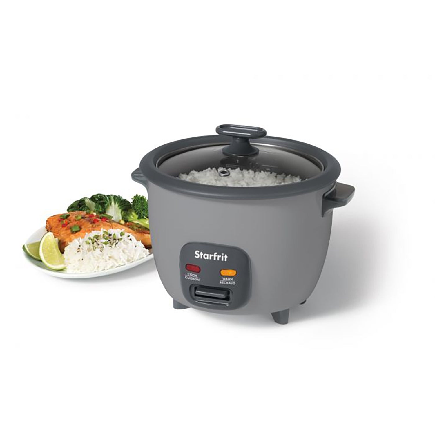 Starfrit - Cuiseur à Riz Électrique, Capacité de 10 Litres, Surface Antiadhésive, Gris - Simple Boutique