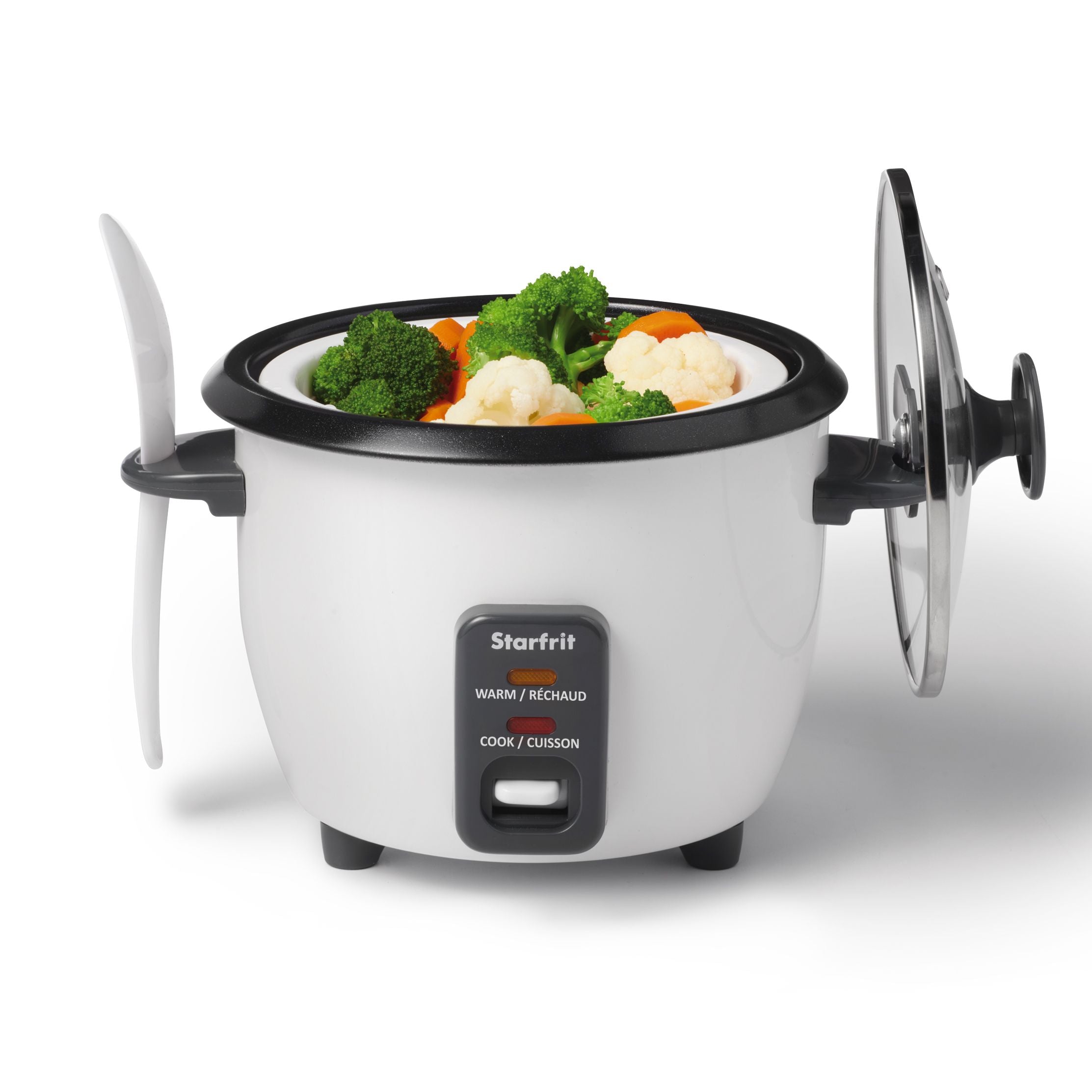 Starfrit - Cuiseur à Riz Électrique avec Revêtement en Céramique, Capacité de 6 Tasses, Blanc - Simple Boutique