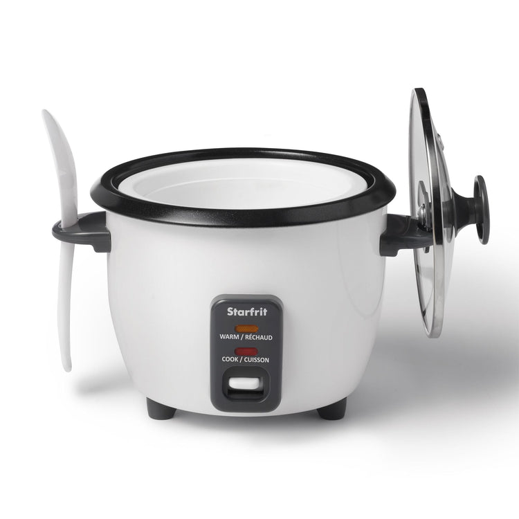 Starfrit - Cuiseur à Riz Électrique avec Revêtement en Céramique, Capacité de 6 Tasses, Blanc - Simple Boutique
