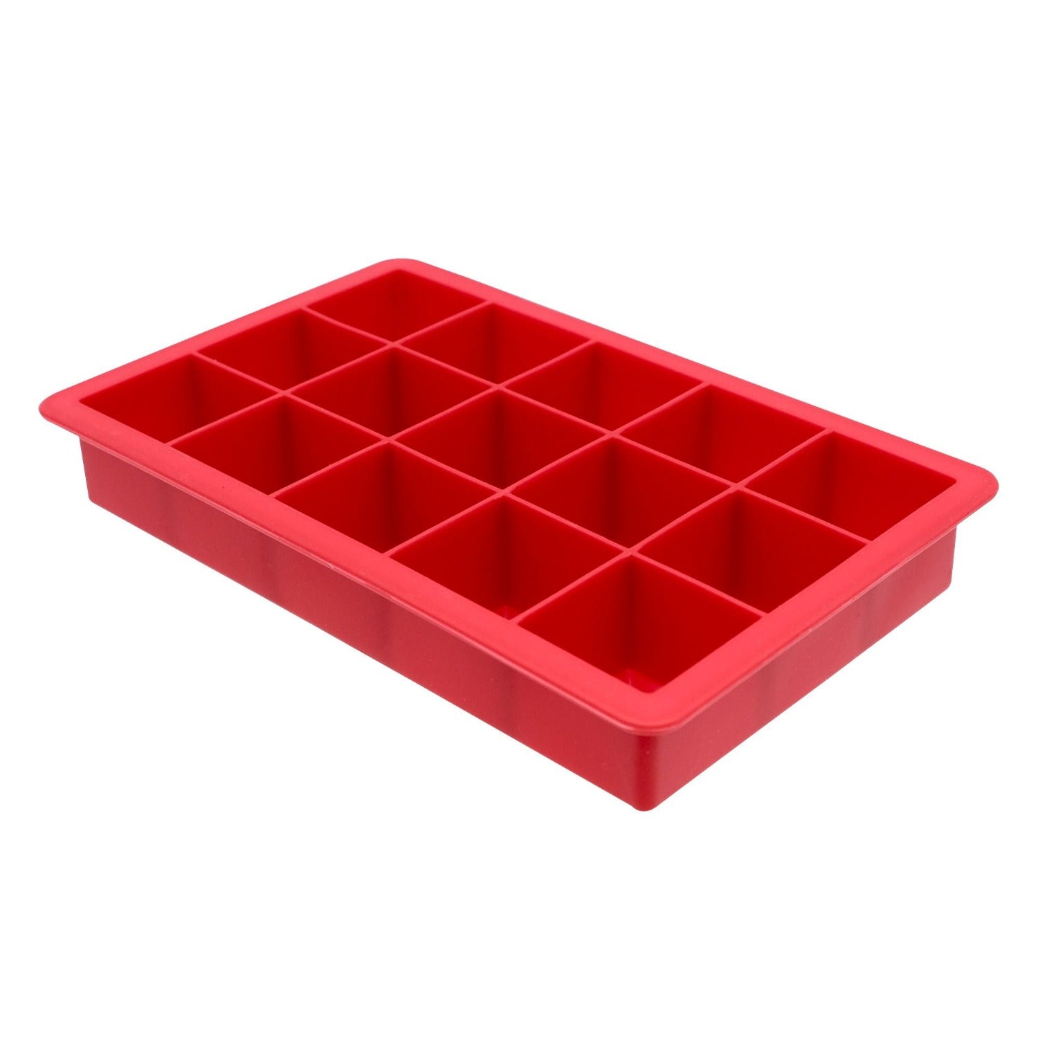 Starfrit - Ensemble de 2 Moules à Glaçon en Silicone Souple, Capacité de 15 Cubes, Rouge - Simple Boutique