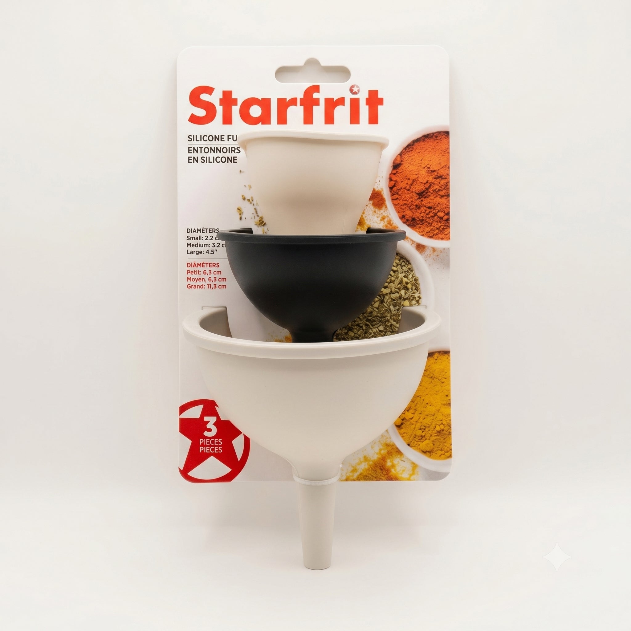 Starfrit - Ensemble de 3 Entonnoirs en Silicone, Vont au Lave-vaisselle - Simple Boutique