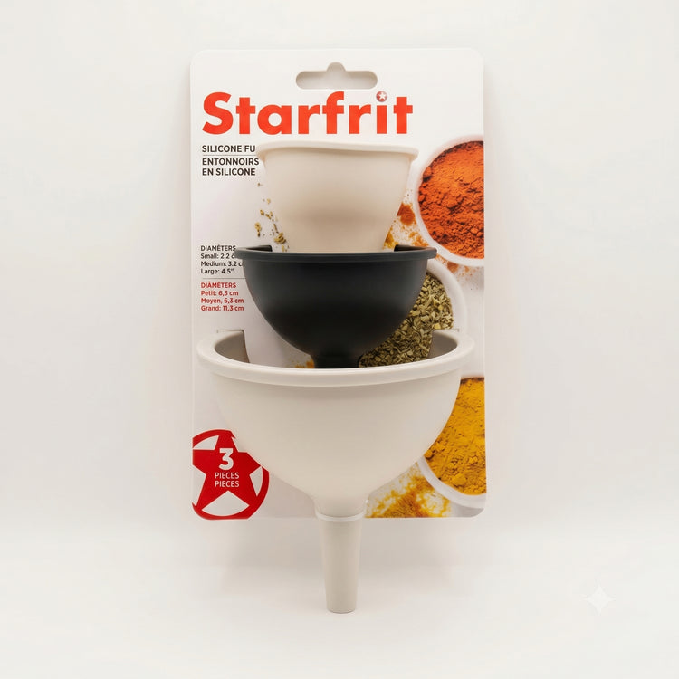 Starfrit - Ensemble de 3 Entonnoirs en Silicone, Vont au Lave-vaisselle - Simple Boutique