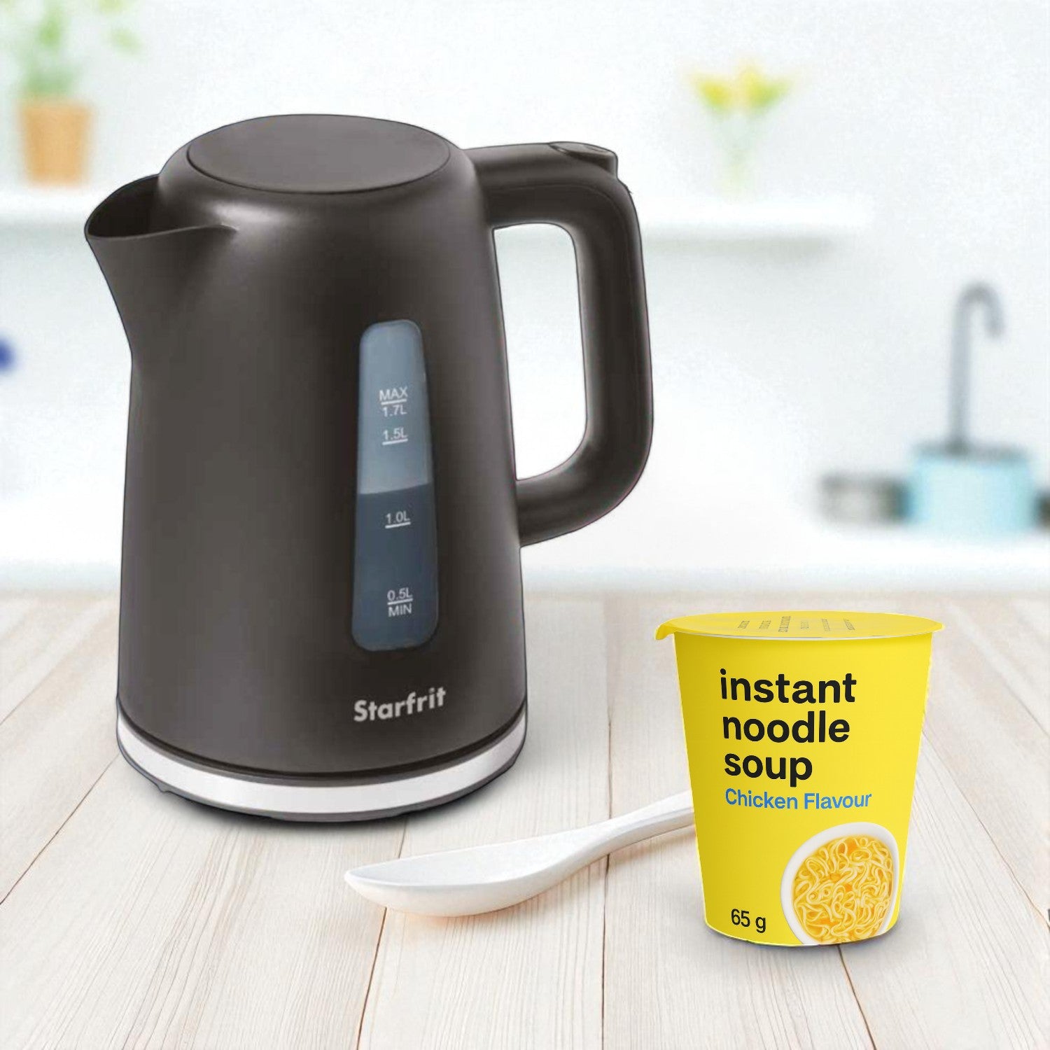 Starfrit Essentials – Bouilloire Électrique 1,7 L, 1500 W, Sans BPA, Base Pivotante 360°, Arrêt Automatique, Noir - Simple Boutique