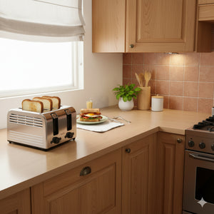 Starfrit Essentials – Grille-pain 4 Tranches, 1500 W, Fentes Auto-ajustables, Fonctions Décongeler / Réchauffer / Annuler - Simple Boutique