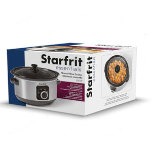Starfrit Essentials – Mijoteuse Manuelle 3,5 QT (3,3 L) – Cuve en Céramique Amovible, Couvercle en Verre Trempé, 200 W - Simple Boutique