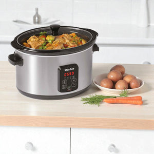 Starfrit Essentials – Mijoteuse Numérique Programmable 6,5 QT (6,1 L) – Céramique Amovible, 320 W, Acier Inoxydable - Simple Boutique