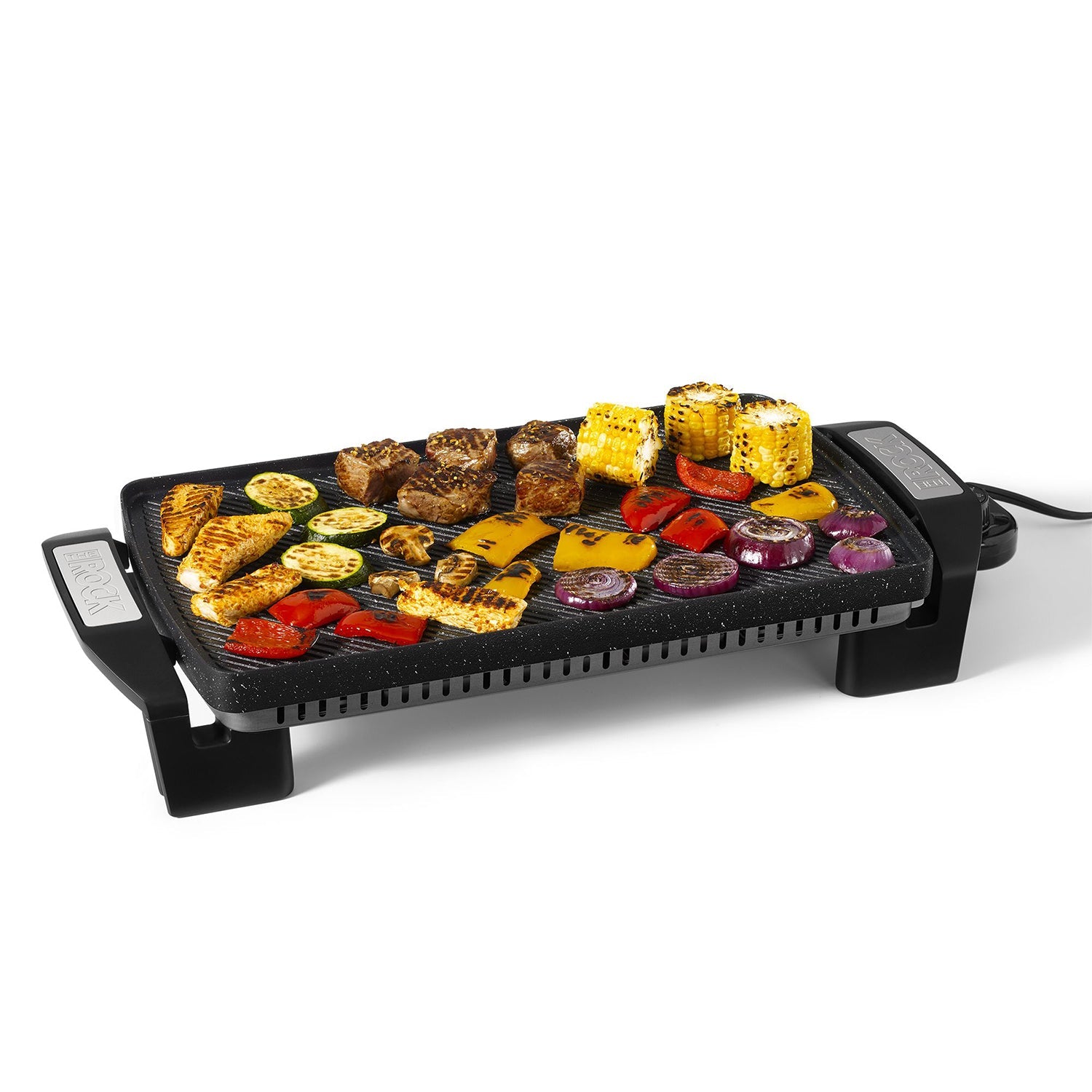 Starfrit - Grill de Cuisson Électrique The Rock Avec Plaque Réversible, 1500 Watts, Noir - Simple Boutique