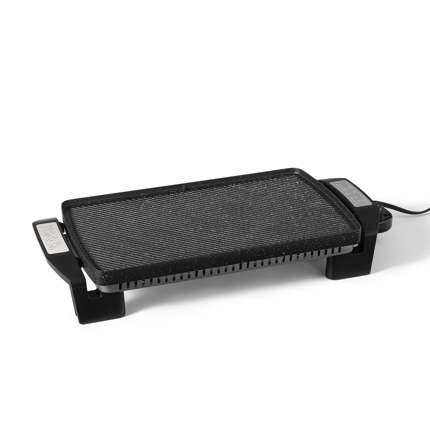 Starfrit - Grill de Cuisson Électrique The Rock Avec Plaque Réversible, 1500 Watts, Noir - Simple Boutique