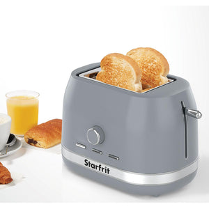 Starfrit - Grille-Pain 2 Tranches, 7 Niveaux de Brunissage, 850 Watts, Gris - Simple Boutique