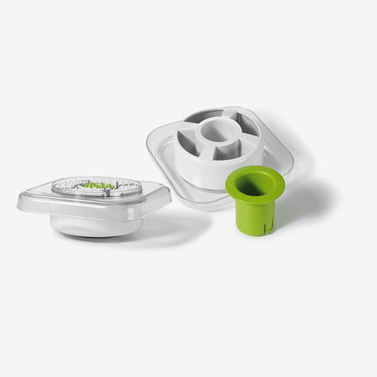 Starfrit - Mandoline PRO à Cubes, 4 Lames et Râpes Interchangeables, Pieds Antidérapants, Vert - Simple Boutique