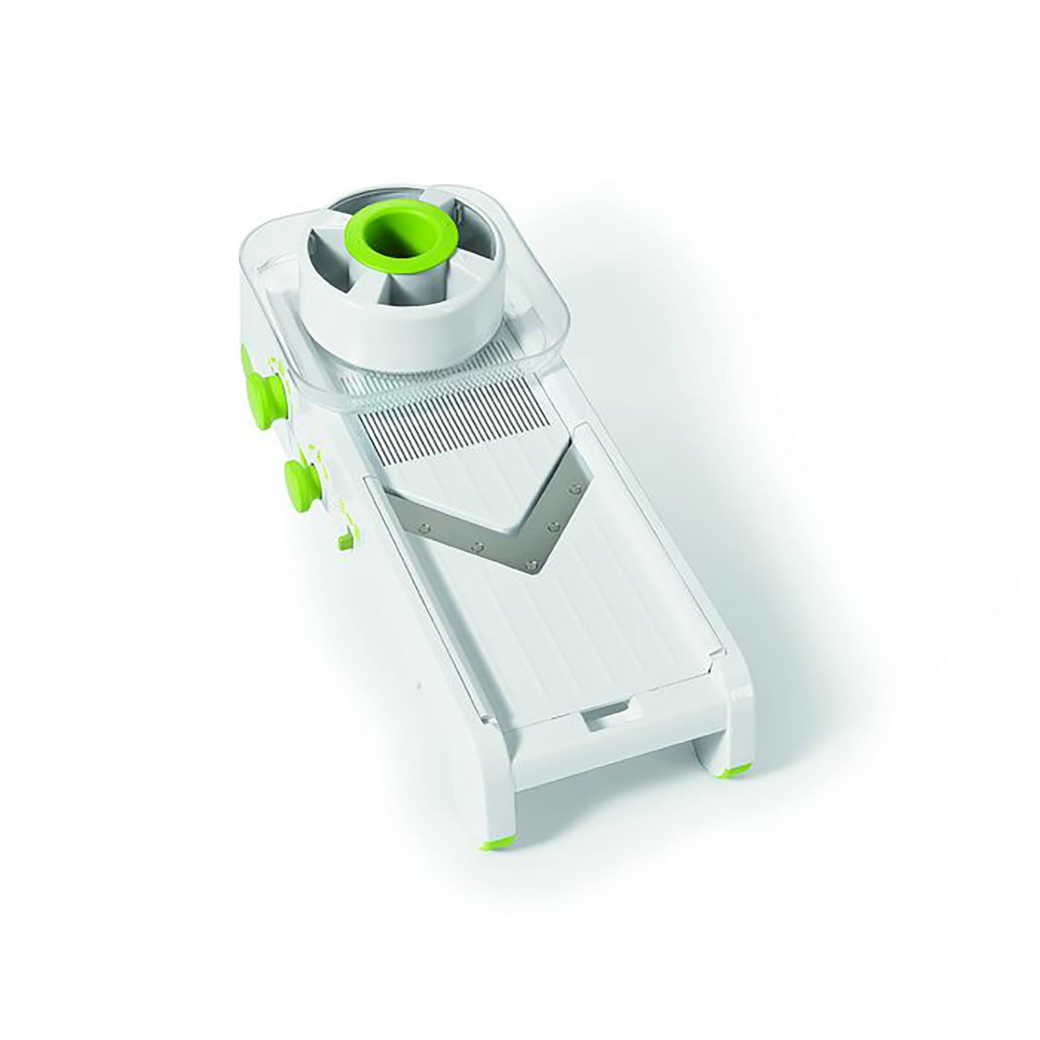 Starfrit - Mandoline PRO à Cubes, 4 Lames et Râpes Interchangeables, Pieds Antidérapants, Vert - Simple Boutique