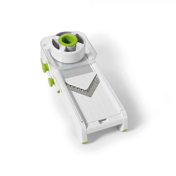 Starfrit - Mandoline PRO à Cubes, 4 Lames et Râpes Interchangeables, Pieds Antidérapants, Vert - Simple Boutique