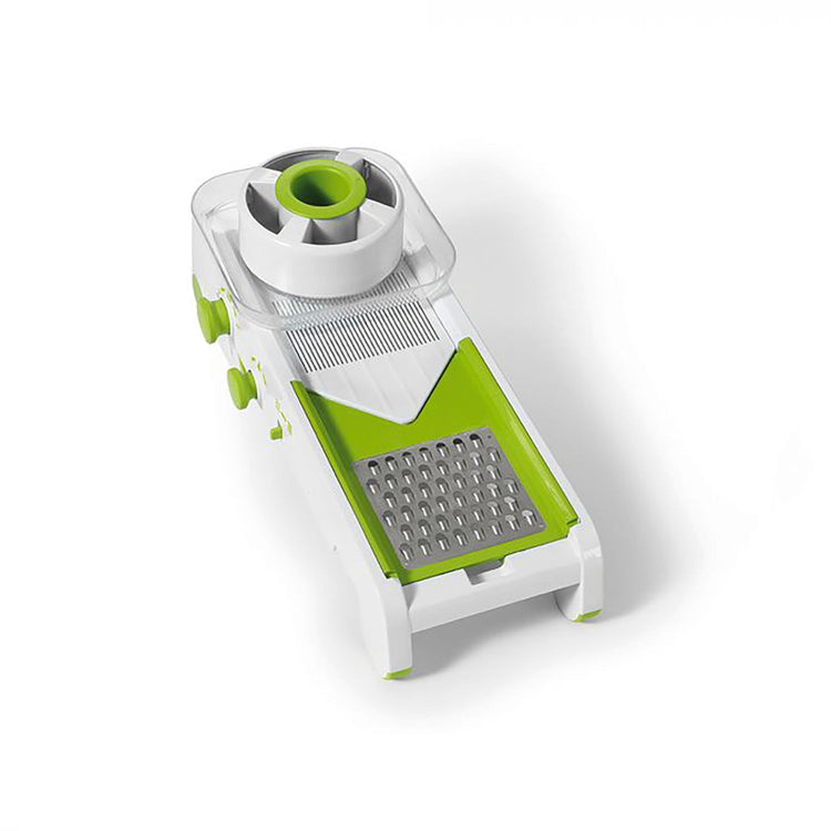 Starfrit - Mandoline PRO à Cubes, 4 Lames et Râpes Interchangeables, Pieds Antidérapants, Vert - Simple Boutique
