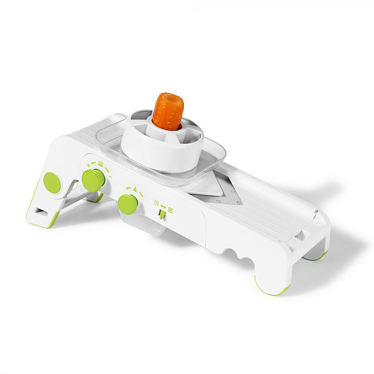 Starfrit - Mandoline PRO à Cubes, 4 Lames et Râpes Interchangeables, Pieds Antidérapants, Vert - Simple Boutique