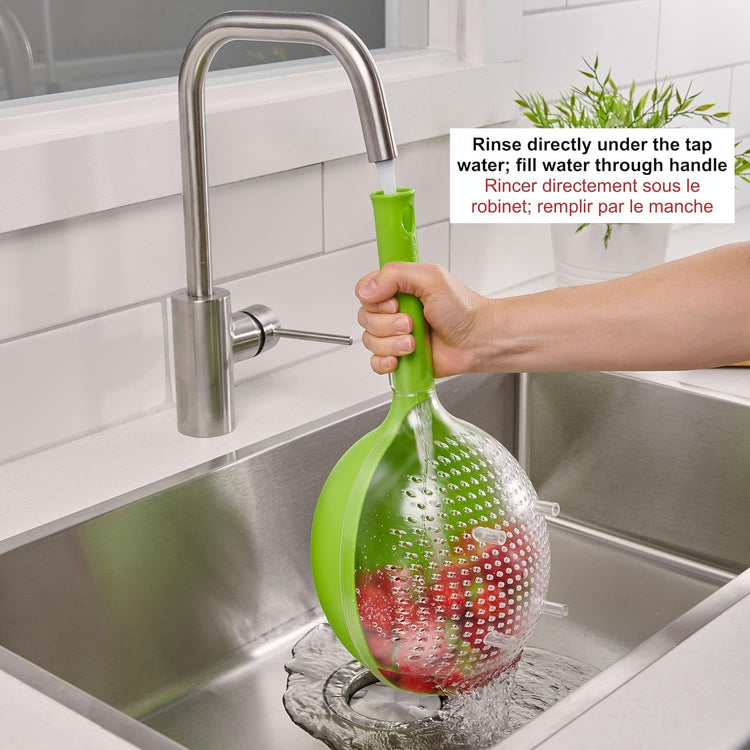 Starfrit - Passoire Globe avec Vidange Facile, Capacité de 3 Tasses, Lavable au Lave-Vaiselle, Vert - Simple Boutique