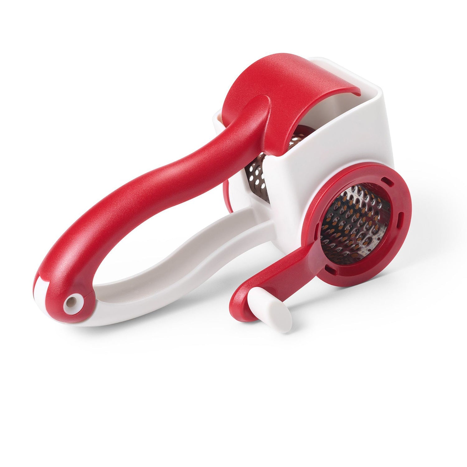 Starfrit - Râpe à Fromage Rotative, Baril en Acier Inoxydable, Va au Lave-Vaiselle, Rouge - Simple Boutique