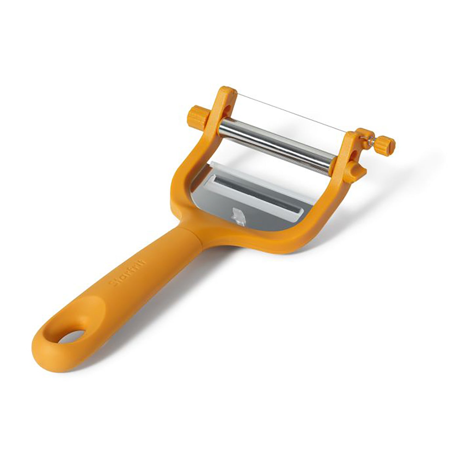 Starfrit - Tranche-Fromage Ajustable 2 en 1, Plaque en Acier Inoxydable, Va au Lave-Vaiselle, Orange - Simple Boutique