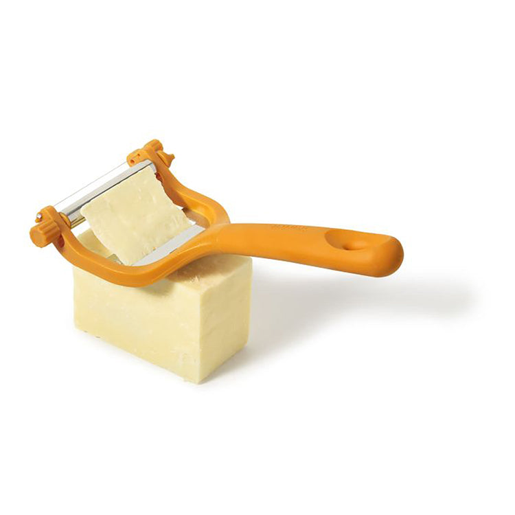 Starfrit - Tranche-Fromage Ajustable 2 en 1, Plaque en Acier Inoxydable, Va au Lave-Vaiselle, Orange - Simple Boutique