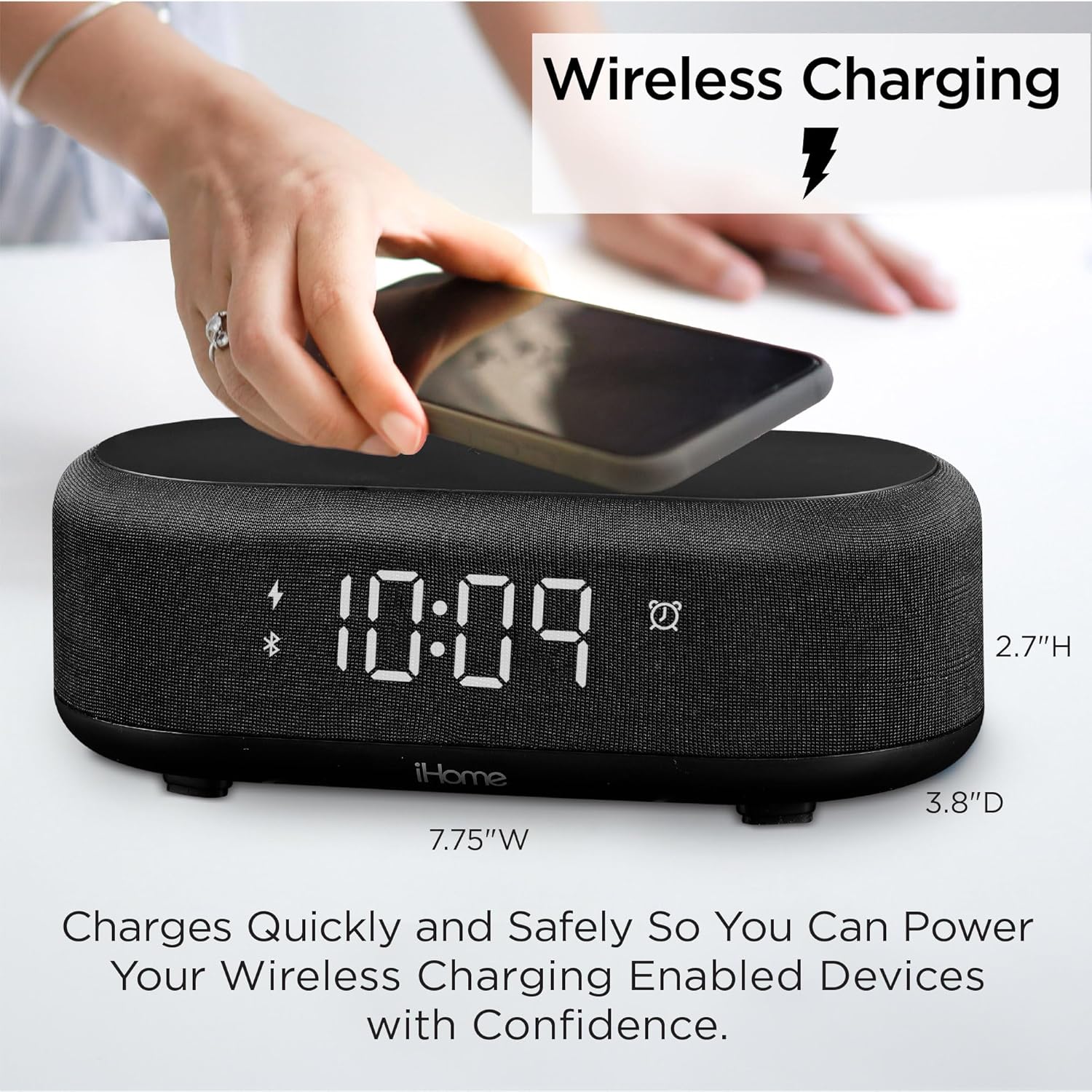 Station de Recharge Sans Fil et Réveil Numérique Bluetooth avec Éclairage - iBTW112 - Simple Boutique