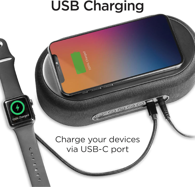 Station de Recharge Sans Fil et Réveil Numérique Bluetooth avec Éclairage - iBTW112 - Simple Boutique