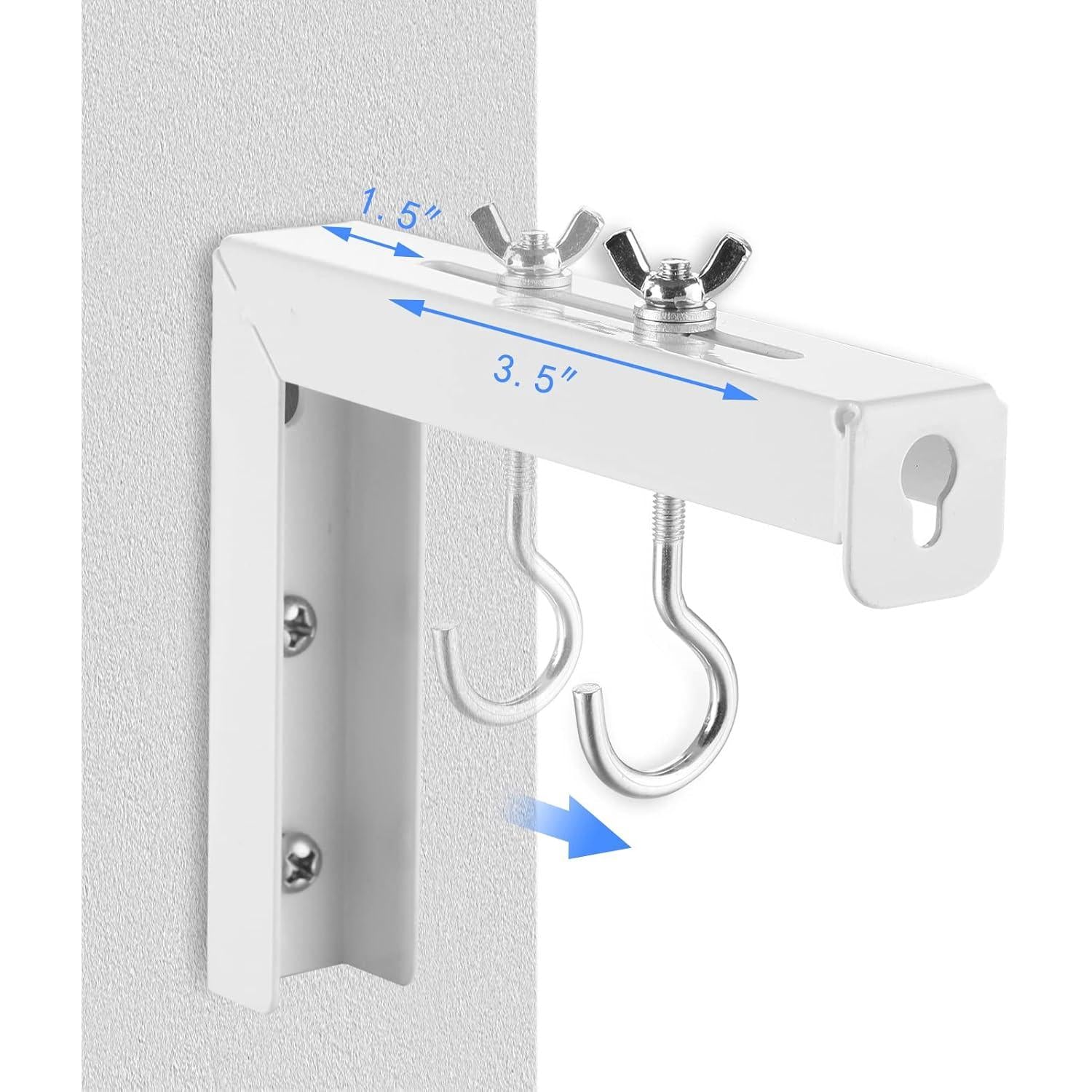 Supports Muraux Universels en L pour Écran de Projecteur – Paire de 6" Ajustables, Capacité 30 kg, Acier Robuste, Blanc - Simple Boutique