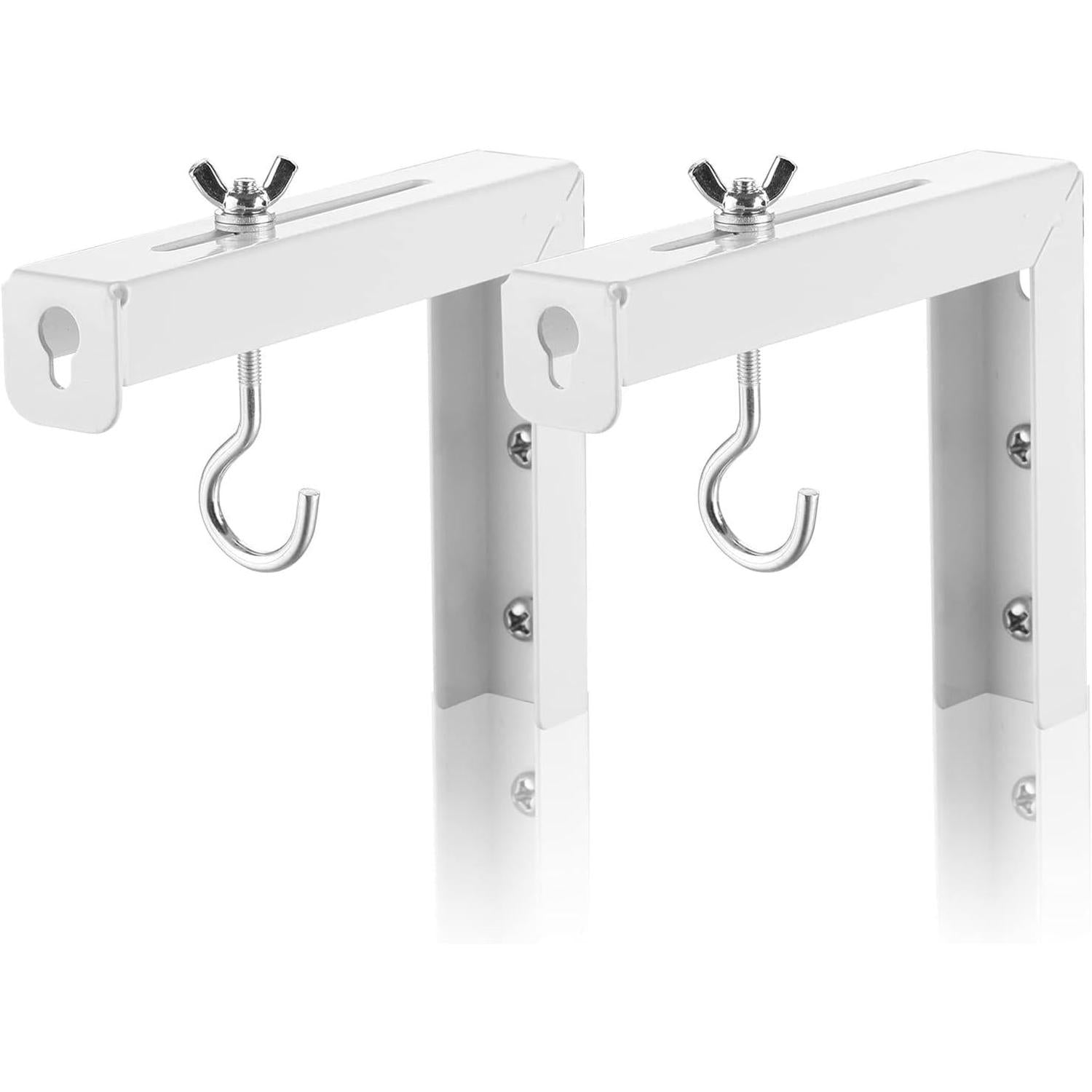 Supports Muraux Universels en L pour Écran de Projecteur – Paire de 6" Ajustables, Capacité 30 kg, Acier Robuste, Blanc - Simple Boutique
