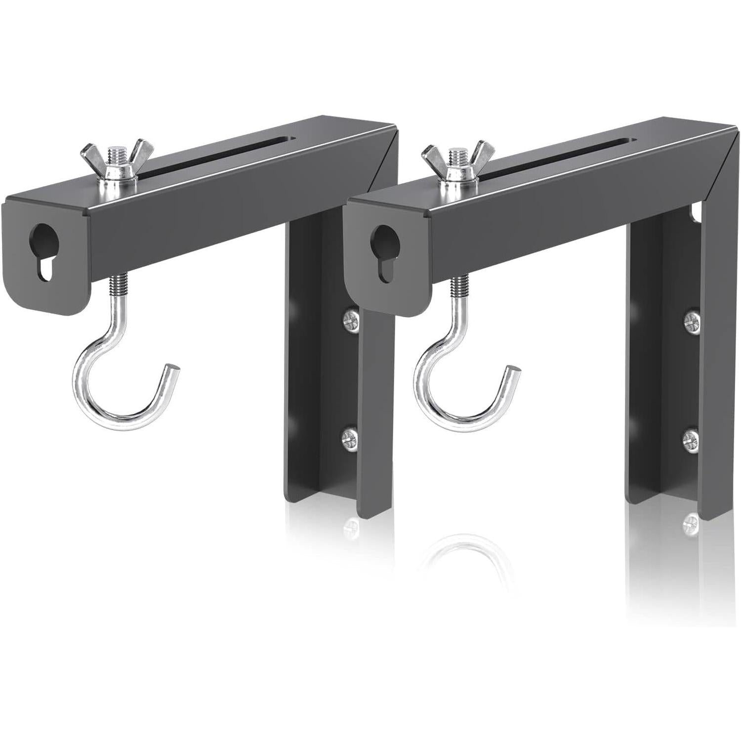 Supports Muraux Universels en L pour Écran de Projecteur – Paire de 6" Ajustables, Capacité 30 kg, Acier Robuste, Noir - Simple Boutique