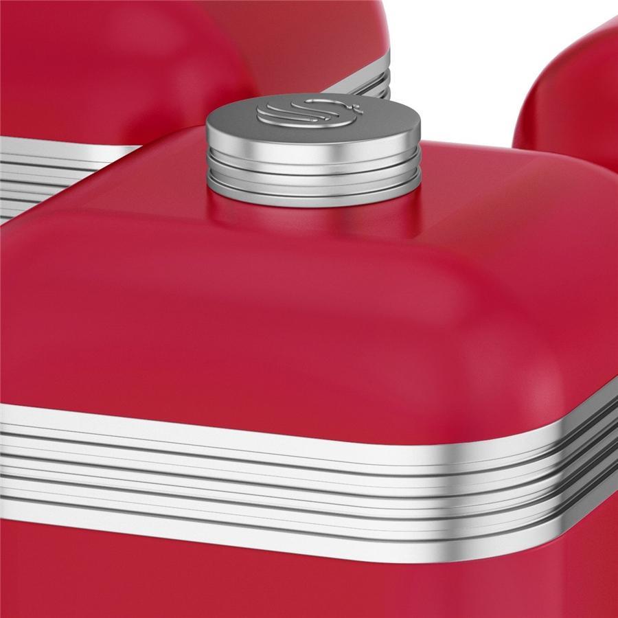 Swan - Ensemble de 3 Boites de Rangement Rétro, Capacité de 1 Litre, Rouge - Simple Boutique