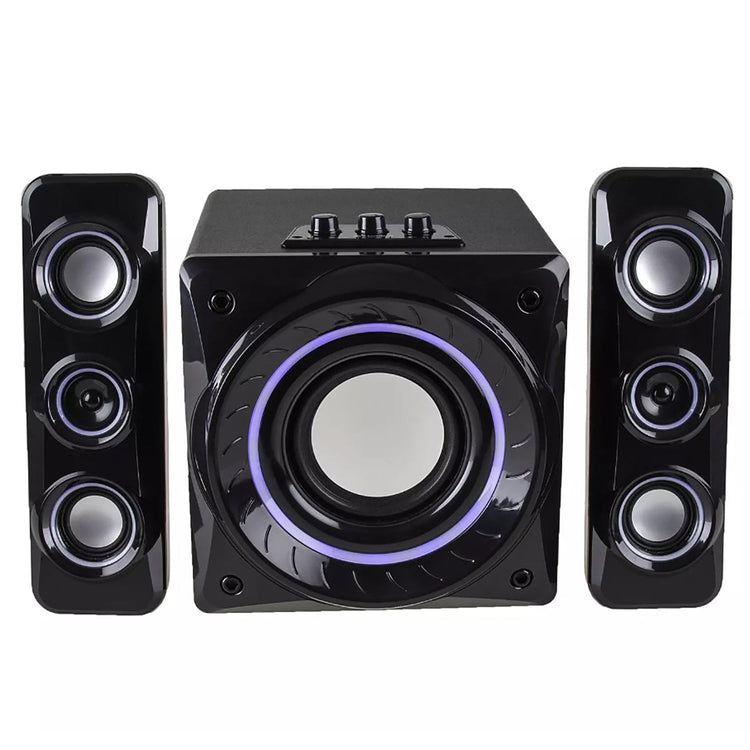 Sylvania - Ensemble de Haut-Parleur Sans-Fil avec Subwoofer, Bluetooth, Éclairage Bleu - Simple Boutique